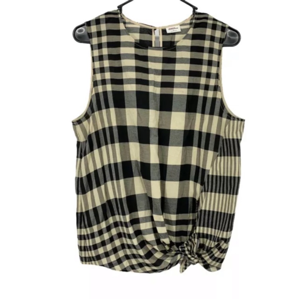 Aritzia Babaton Hopskins Blouse Plaid Side Tie